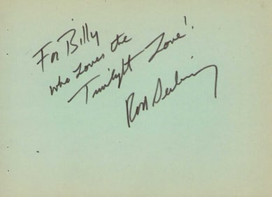 Rod Serling signed page