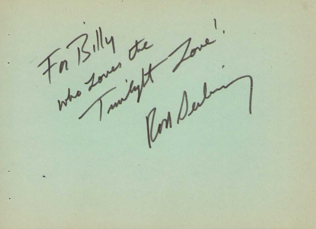 Rod Serling signed page (1 of 1)