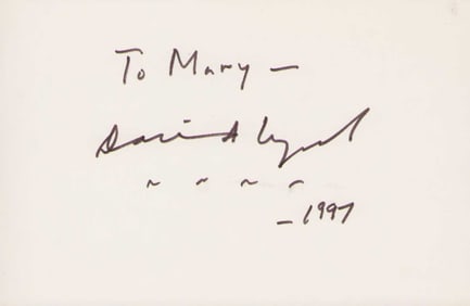 David Lynch signed card