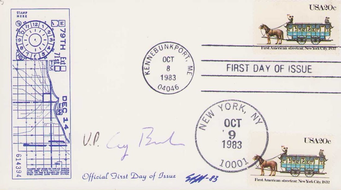 George Bush signed FDC as Vice President (1 of 1)