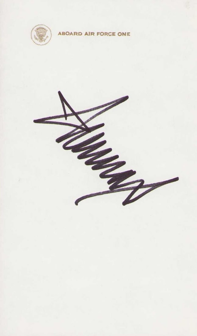 Donald Trump signed Air Force One stationary (1 of 1)