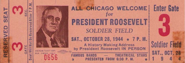 President Roosevelt rare event ticket