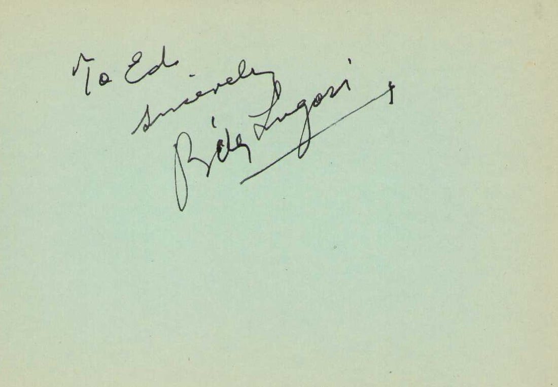 Bela Lugosi signed page (1 of 1)