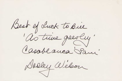 Dooley Wilson rare Casablanca signature