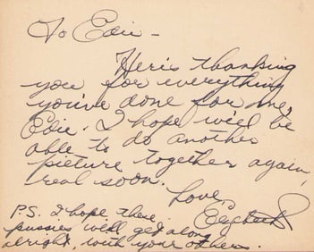 Elizabeth Taylor RARE at age 18 signed letter