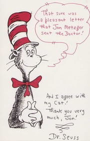 Dr Seuss letter signed