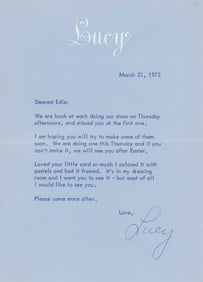 Lucille Ball signed letter