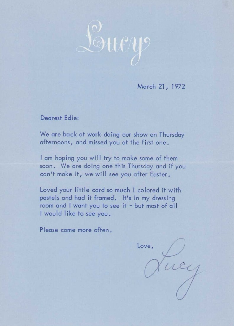 Lucille Ball signed letter (1 of 1)