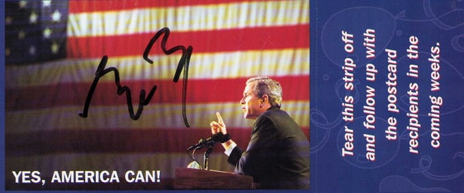 George W Bush signed appearance ticket