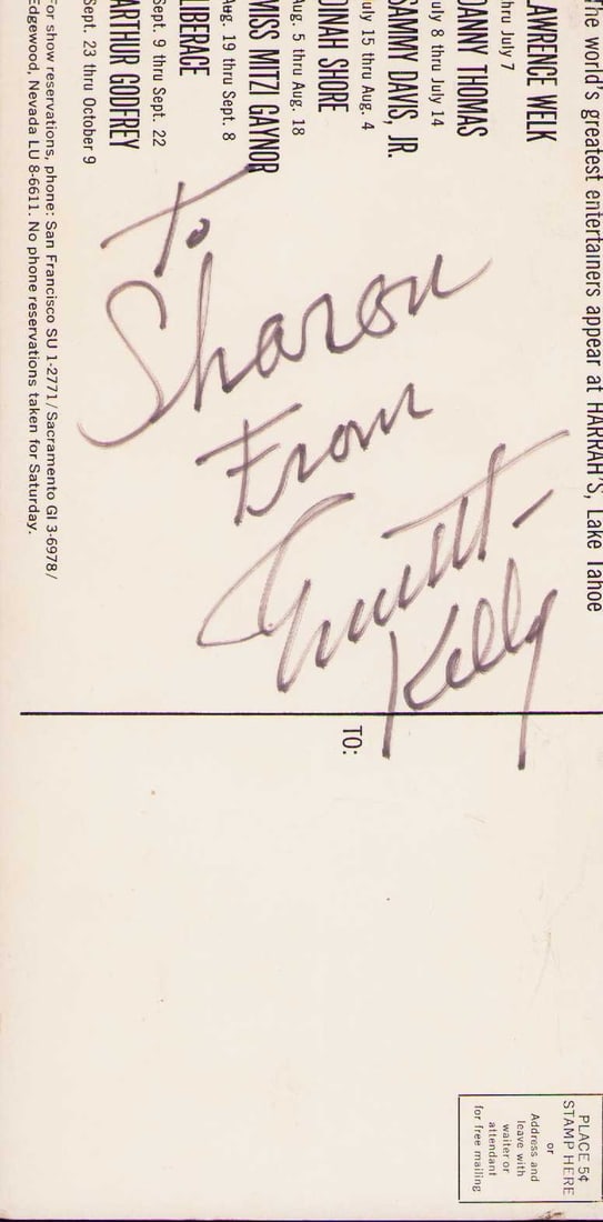 Emmett  Kelly signed circus postcard (1 of 1)