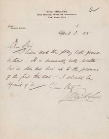 George Arliss signed letter
