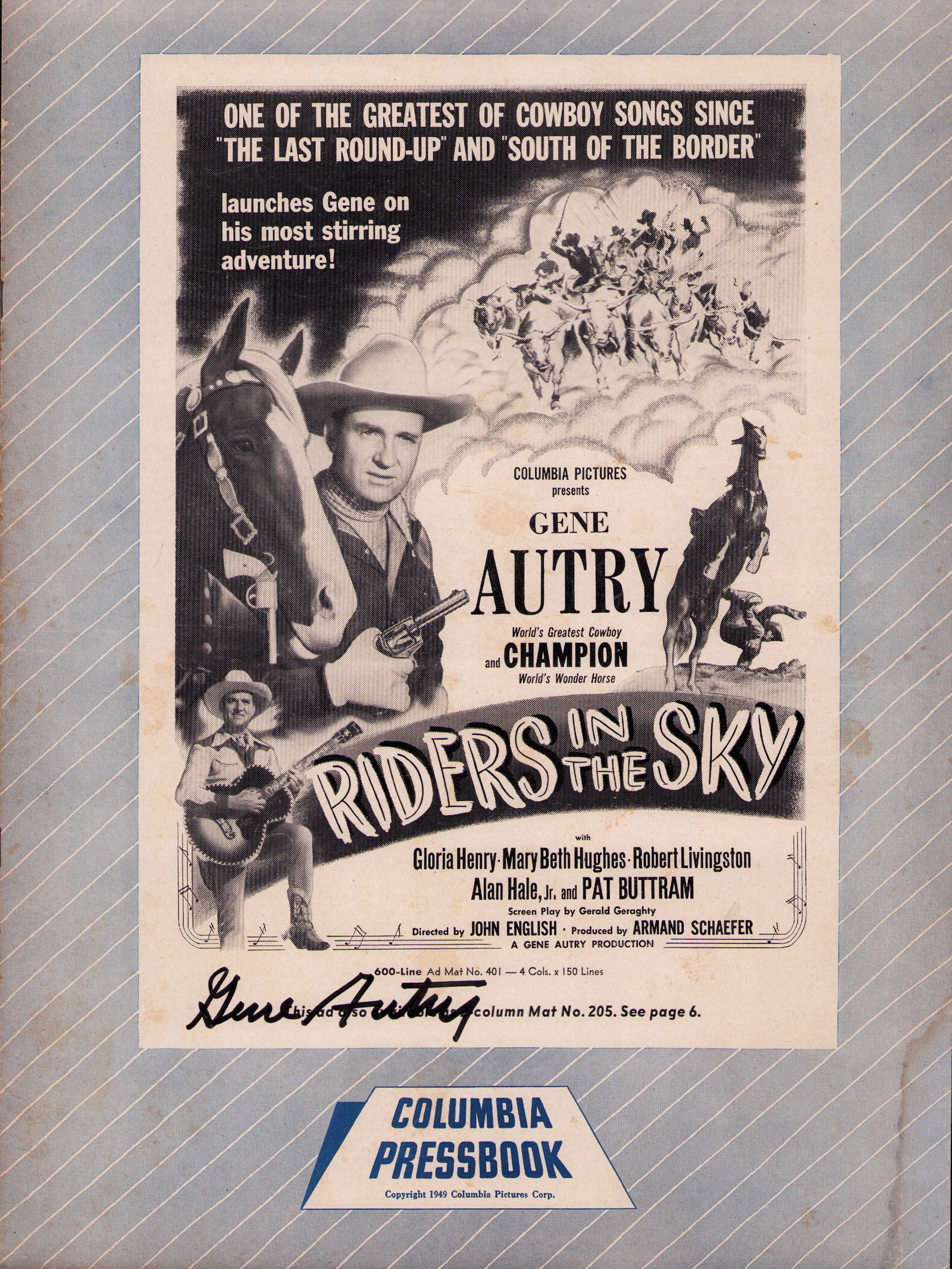 Gene Autry rare signed pressbook (1 of 1)