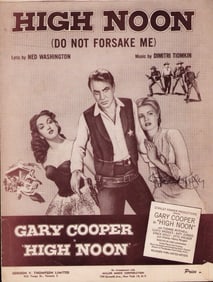 Grace Kelly signed High Noon sheet music