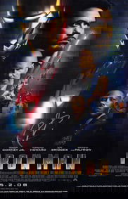 Iron Man premiere poster signed Robert Downey Jr 11x17