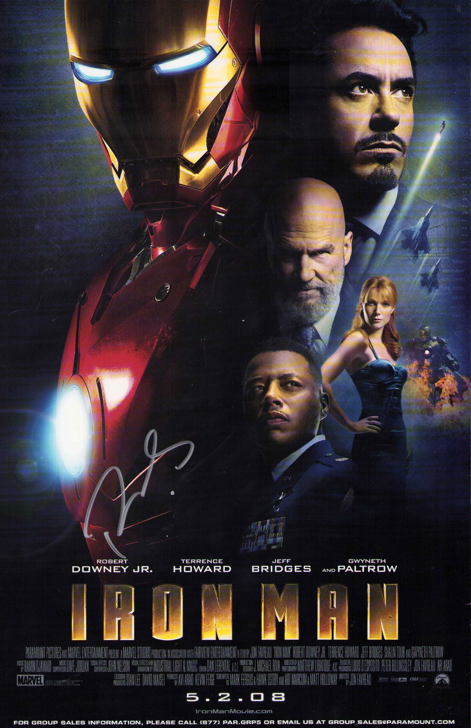 Iron Man premiere poster signed Robert Downey Jr 11x17 (1 of 1)