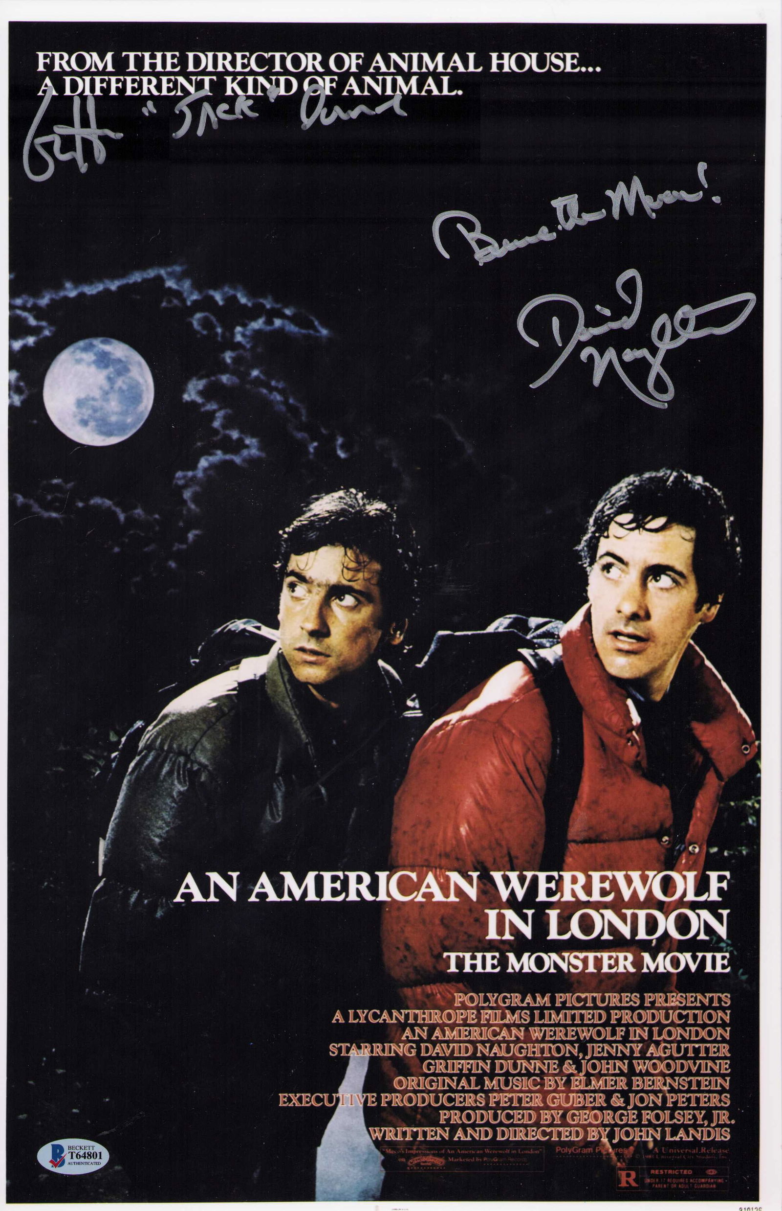 American Werewolf in London David Naughton signed 11x17 poster Beckett (1 of 1)