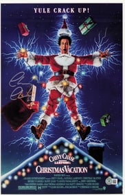 Chevy Chase signed 11x17 Xmas vacation poster Beckett