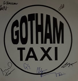 Gotham Batman taxi door decal signed by Batman actors