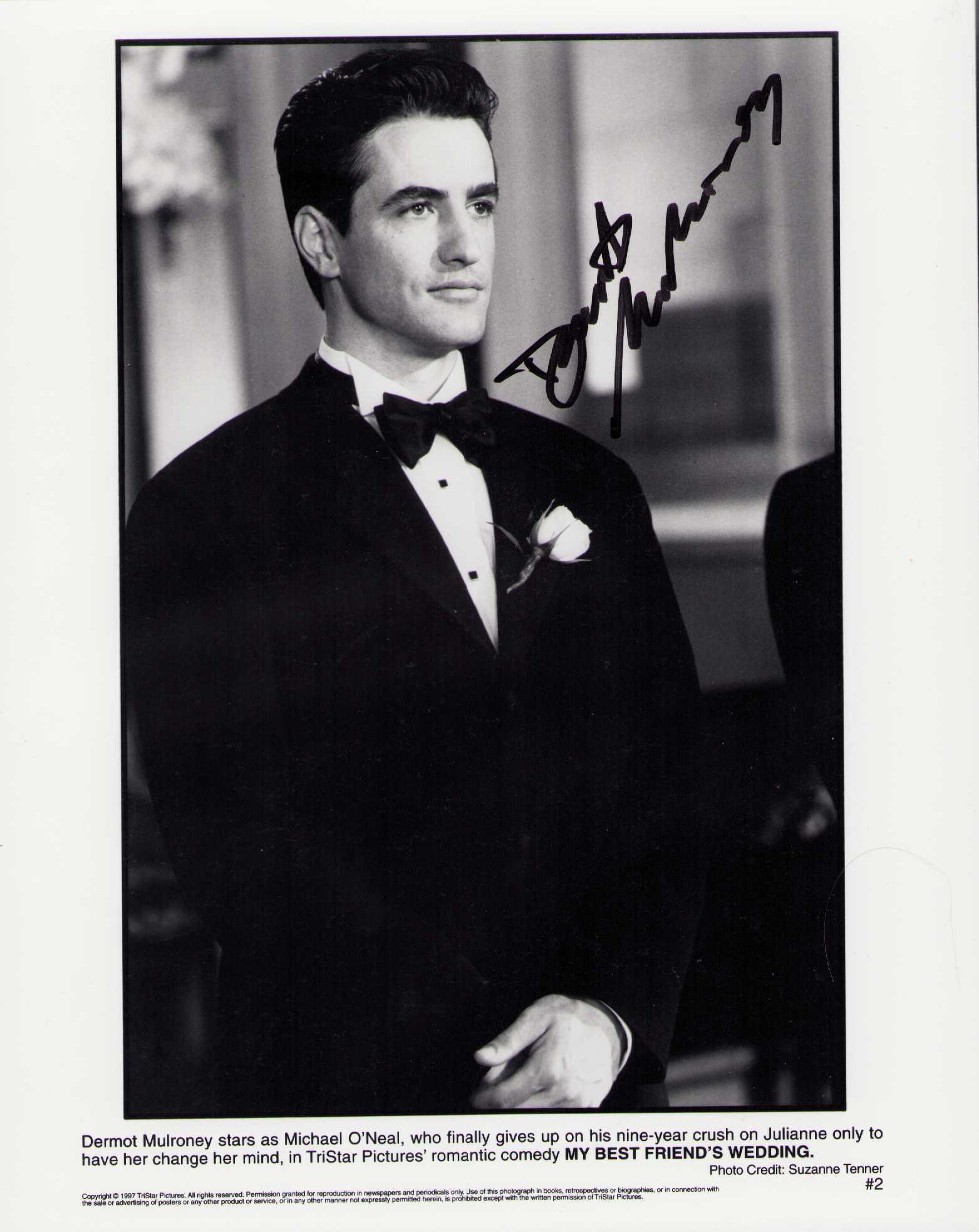 Dermot Mulroney signed photograph: A vintage signed still by the actor Certificate of AuthenticityEVERY item in this auction comes with at minimum a fully illustrated and serial numbered COA signed by the worlds leading authenticator i