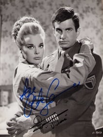 Elke Sommer and George Hamilton signed photograph