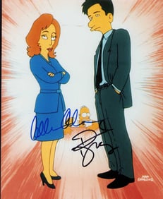 X-Files Simpsons signed photograph