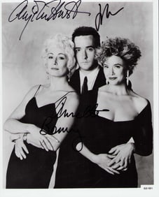 Anjelica Houston, John Cusack and Annette Benning signed photograph