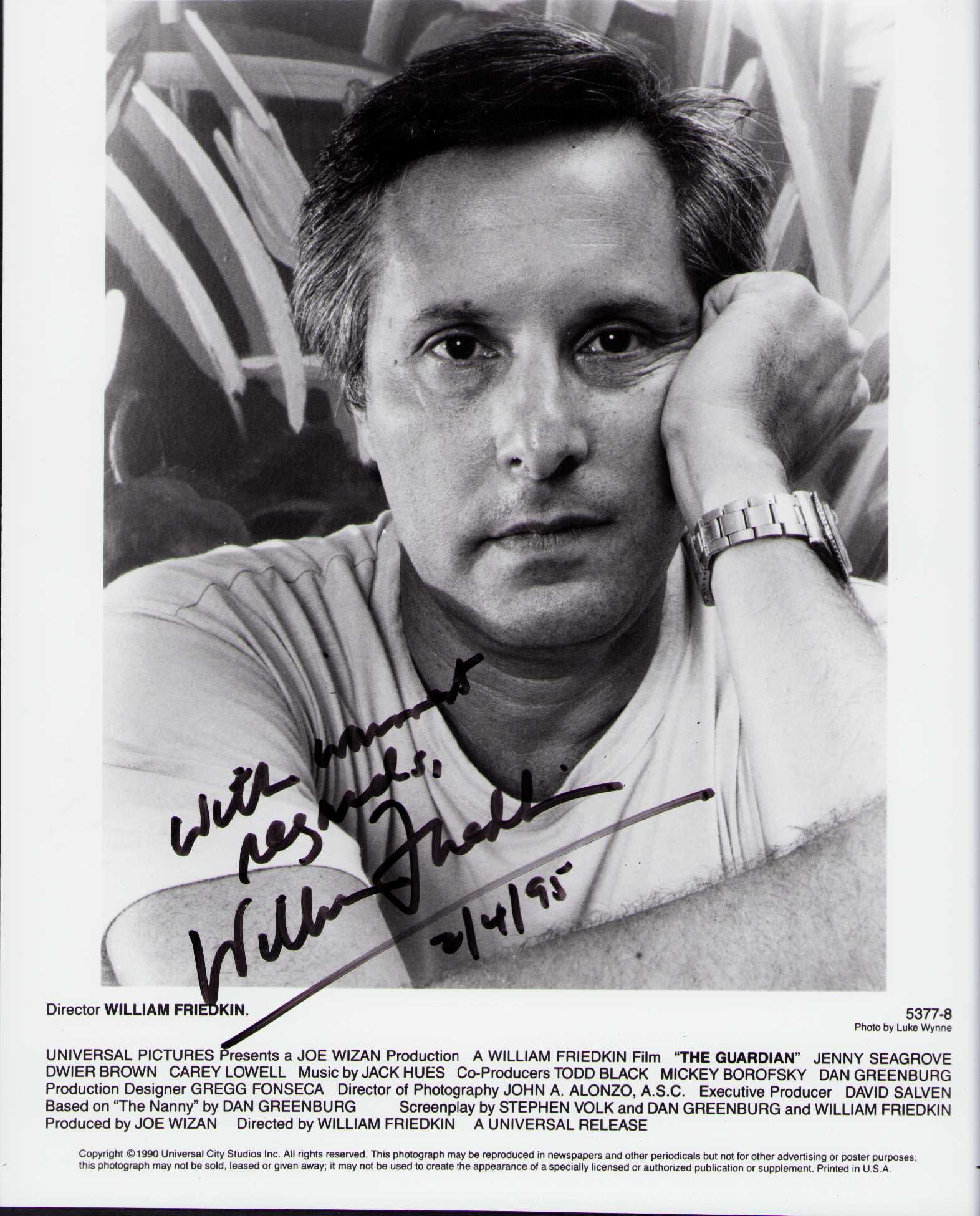 William Friedkin signed photograph: Scarce Director signed on original 8x10 still directing Certificate of AuthenticityEVERY item in this auction comes with at minimum a fully illustrated and serial numbered COA signed by the worlds lea