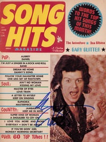 Gary Glitter signed Song Hits magazine
