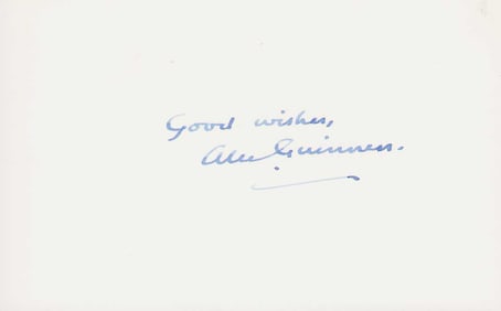 Alec Guinness signed card Star Wars