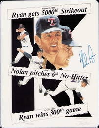 Nolan Ryan signed numbered lithograph print