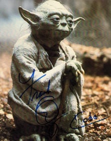 Frank Oz Yoda star Wars signed photograph