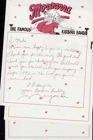 Morganna the Kissing Bandit archive of handwritten letters
