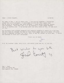 Dick Cavett signed letter