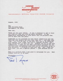 Fred Rogers rare signed letter