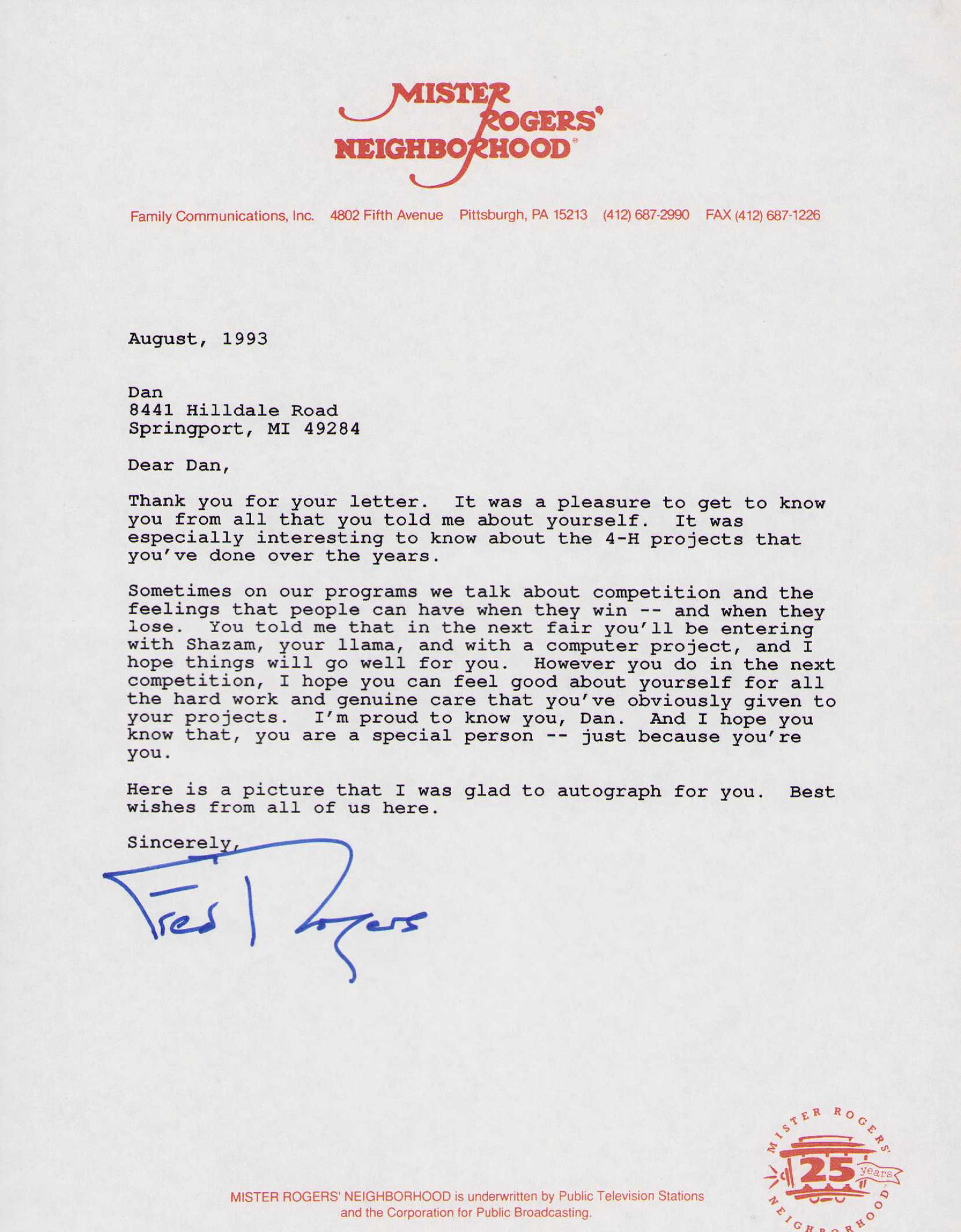 Fred Rogers rare signed letter (1 of 1)