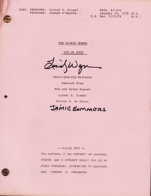 Bionic Woman signed original script