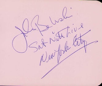 John Belushi signature on page