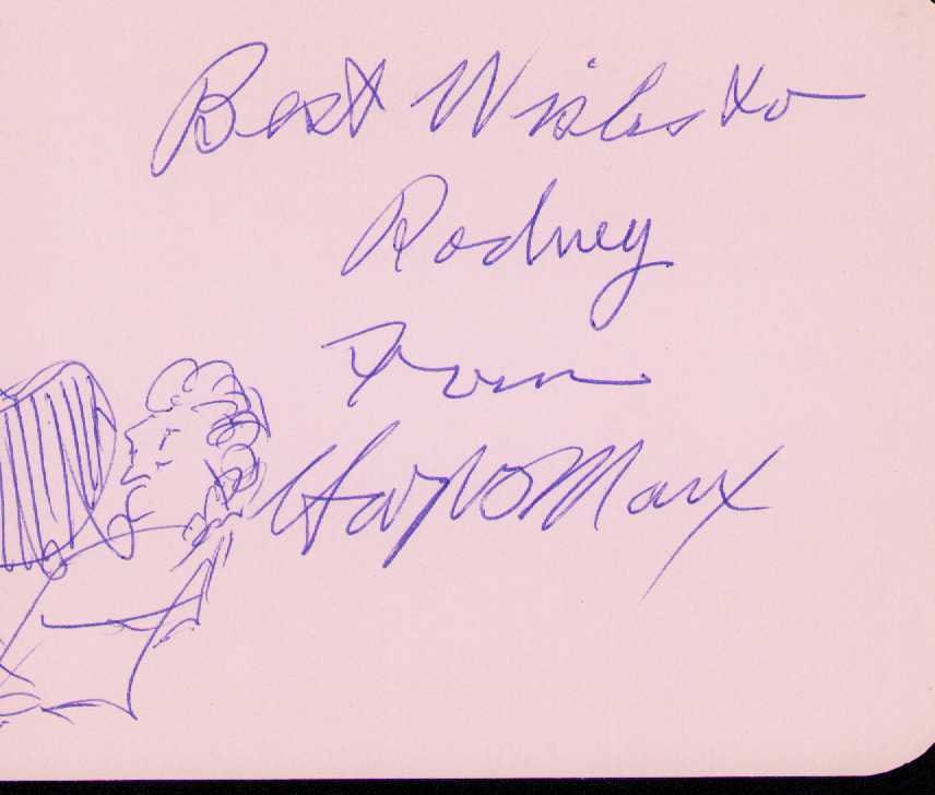 Harpo Marx signature and sketch (1 of 1)
