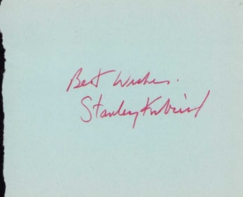 Stanley Kubrick signature on page