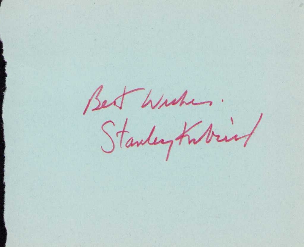 Stanley Kubrick signature on page (1 of 1)
