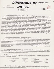 Rolling Stones rare contract signed