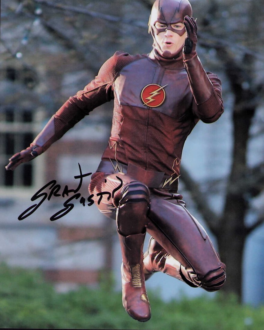 Grant Gustin signed photo: As TVS Flash signed 8x10 from the DC universe Certificate of AuthenticityEVERY item in this auction comes with at minimum a fully illustrated and serial numbered COA signed by the worlds leading authe