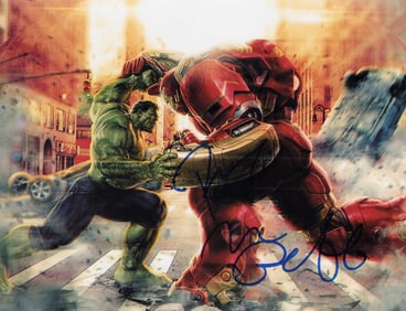 Iron Man and the Hulk signed photo