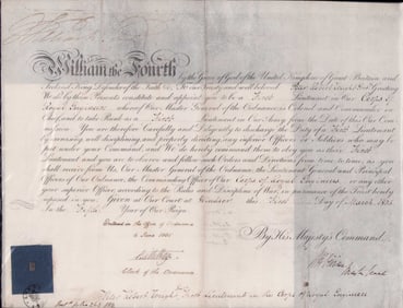 King William IV signed document