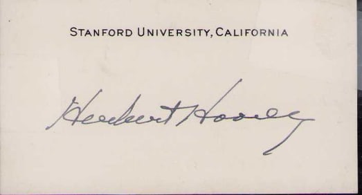Herbert Hoover signed card