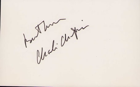 Charlie Chaplin signature on card