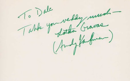 Andy Kaufman signature on card