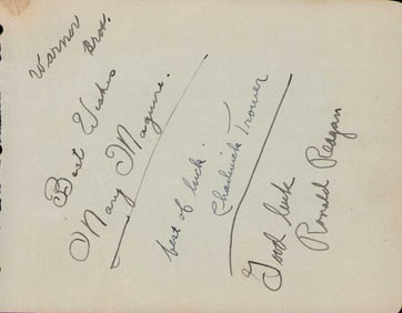 Ronald Reagan early signed page