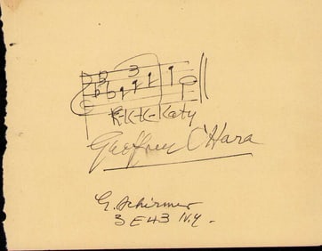 Geoffrey O'Hara signed musical quote