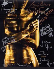 James Bond multi signed photo